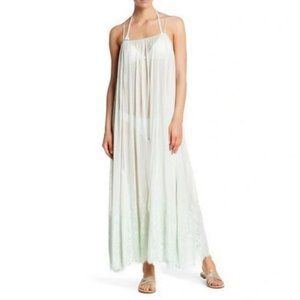 We are HAH Sz S Women's White Sheer Lace Bottom Mad Maxi Dress Cover Up